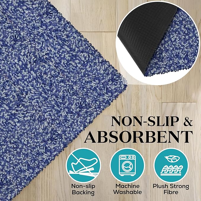 RugMast Premium Microfiber Indoor Door Mat – 36"x72" Washable Entry Mat, Non-Slip, Waterproof Backing, Super Absorbent, Low Profile Entryway Doormat for Indoor Entrance