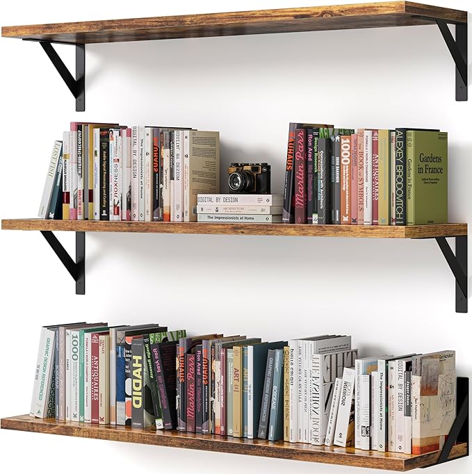 Long Wall Shelves, 36 Inches Floating Book Shelves, Hanging Book Shelves for Wall, Long Large Deep Floating Shelves for Kitchen Bedroom