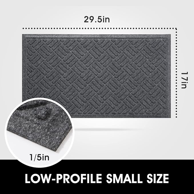 MATALL Front Door Mat 2 Pack Indoor and Outdoor Welcome Mat, Absorbent and Drain Away Water Heavy Duty Entryway Doormat for Front Back Doors, Laundry Rooms, Mudrooms and More, 29.5x17.5IN