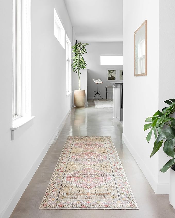 Loloi Skye Collection SKY-04 Gold/Blush 2'-6" x 10'-0" Runner Rug