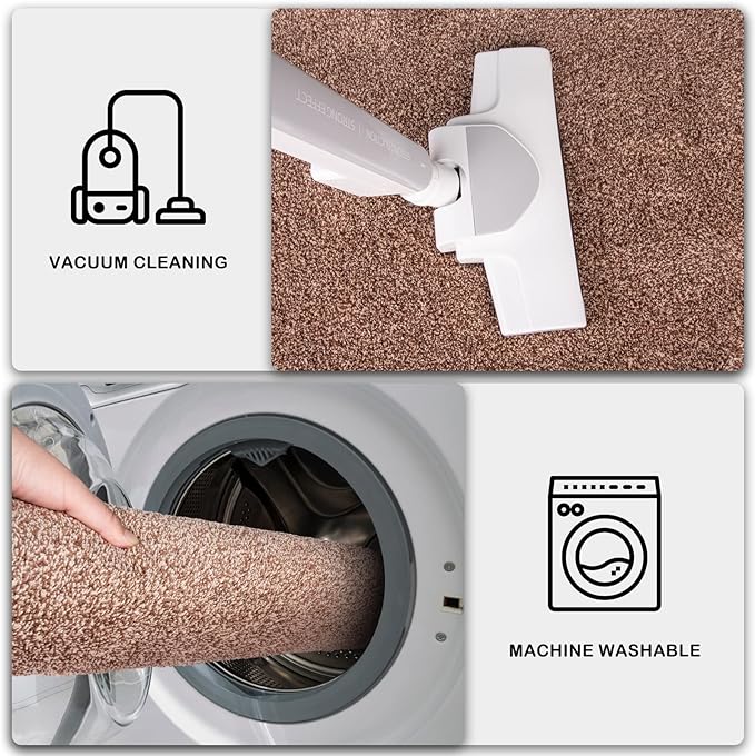 PURRUGS Dirt Trapping Door Mat 24" x 35.5", Non-Slip Machine Washable Entryway Rug, Dog Doormat, Indoor Front Door Mat, Super Absorbent Entry Rug for Muddy Shoes & Paws, Brown-Light Cream