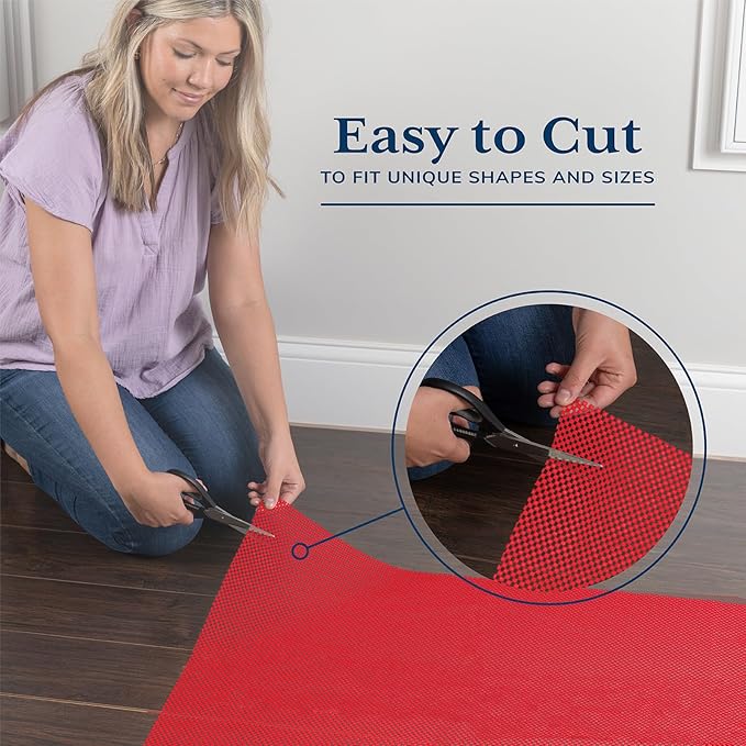 Veken 4x6 Ft Rug Pad Gripper for Hardwood Floors, Non Slip Red Rug Pads for Area Bedroom Rugs, Thick Rug Grippers for Tile Floors, Under Carpet Anti Skid Mat, Keep Your Rugs Safe and in Place