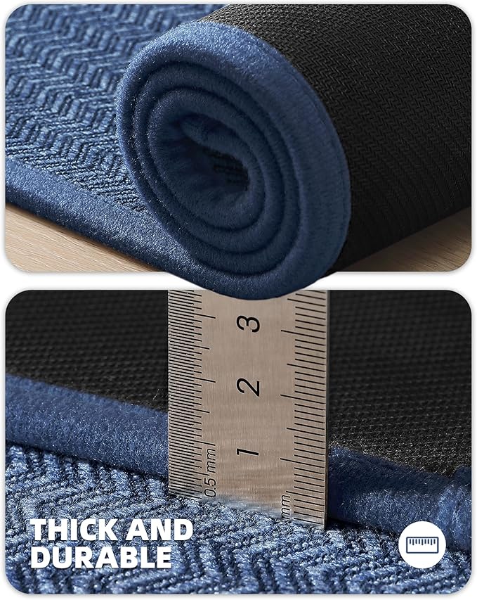 Color&Geometry Kitchen Rugs Kitchen Mats for Floor, 17"X59" Blue Kitchen Rugs Non Slip Washable with Rubber Backing, Quick Dry, Low Pile, Easy Clean Kitchen Runner Rug Kitchen Sink Mat