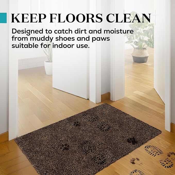 RugMast Premium Microfiber Indoor Door Mat – 20"x30" Washable Entry Mat, Non-Slip, Waterproof Backing, Super Absorbent, Low Profile Entryway Doormat for Indoor Entrance
