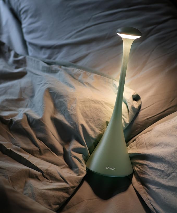 Retro Cordless Table Lamp - Pinup, Beside Touch Lamp with Magnetic Charging, Dimmable & Adjustable Lighting - Rechargeable LED Lamp for HoReCa, Bedroom, Living Room, Outdoor Use (Green)