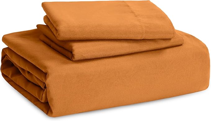 Bedsure Honey Ginger Duvet Cover King Size - 3 Pieces Prewashed Cotton-Like Extra Soft Bedding Set, Includes 1 Duvet Cover 104x90 Inches with Zipper Closure & 2 Pillow Shams, Comforter Not Included