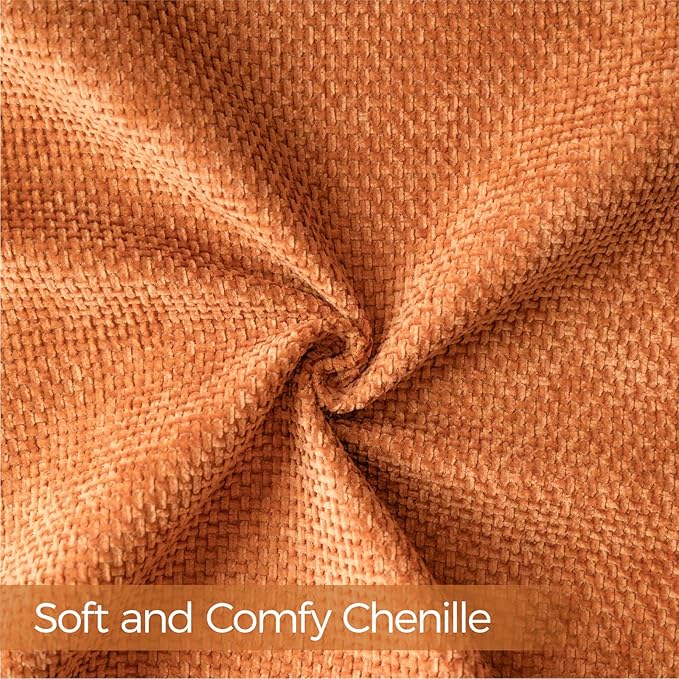 a moment Orange Chenille Throw Pillow Covers 16x16 Inch Pack of 2 Modern Decorative Throw Pillow Covers Farmhouse Cross Covers Home Decor for Sofa Bedroom Living Room