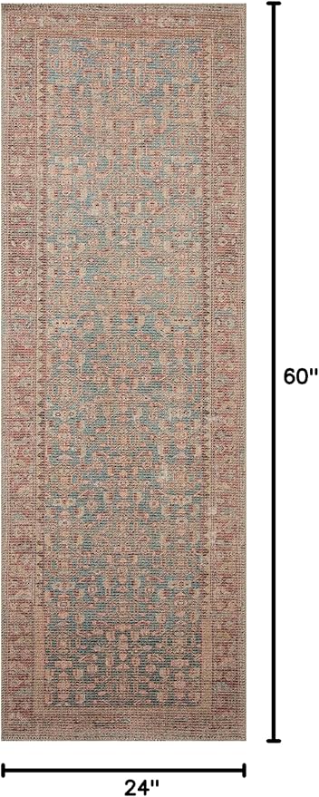 Loloi Angela Rose Aubrey Collection AUB-04 Blue/Terracotta 2'-0" x 5'-0", .19" Pile Height, Accent Rug