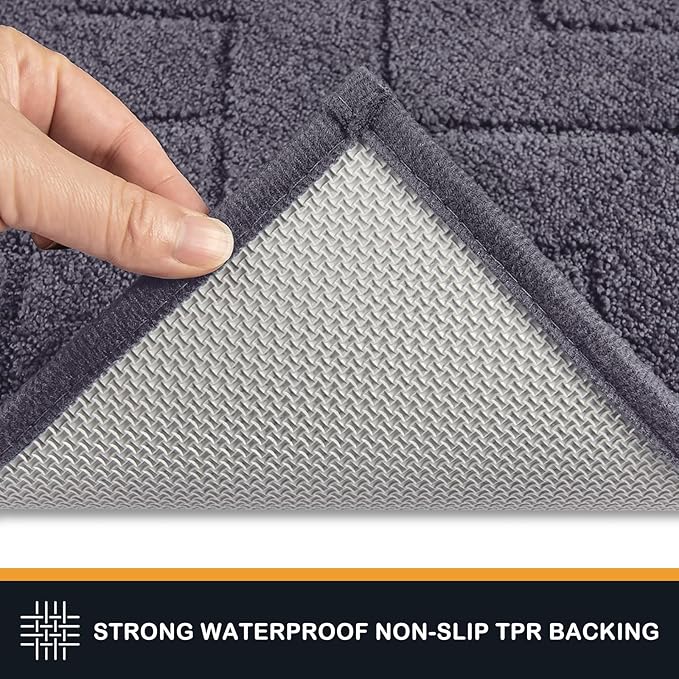 PURRUGS Dirt Trapping Door Mat 20" x 31.5", Non-Slip Machine Washable Entry Rug, Dog Doormat, Indoor Front Door Mat, Super Absorbent Entryway Rug for Muddy Shoes & Paws, Grey