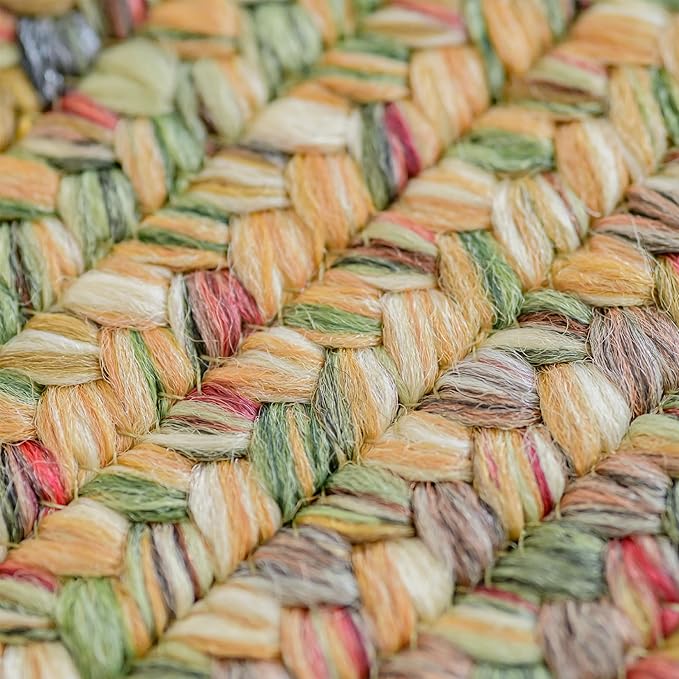 Rainforest Multicolor Small Braided Rug 20"x30" - Entryway and Kitchen Rugs Washable & Waterproof for Indoor and Outdoor Kitchen, Soft and Reversible