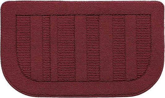 BEQHAUSE 30x18 Inch Kitchen Rug Mat Durable Kitchen Rugs Non-Slip Washable Absorbent Kitchen Mats for Floor Dirt-Resistant Semicircular Kitchen Mat (Red)