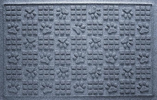 WaterHog Durable Indoor Outdoor Mat – Slip-Resistant Water Trapping Door Mat for Entryway, Porch, Garage, Mudrooms, Patios, Decorative Floor Covering, Made in USA, Dog Paw Design, Bluestone, 2' x 3'