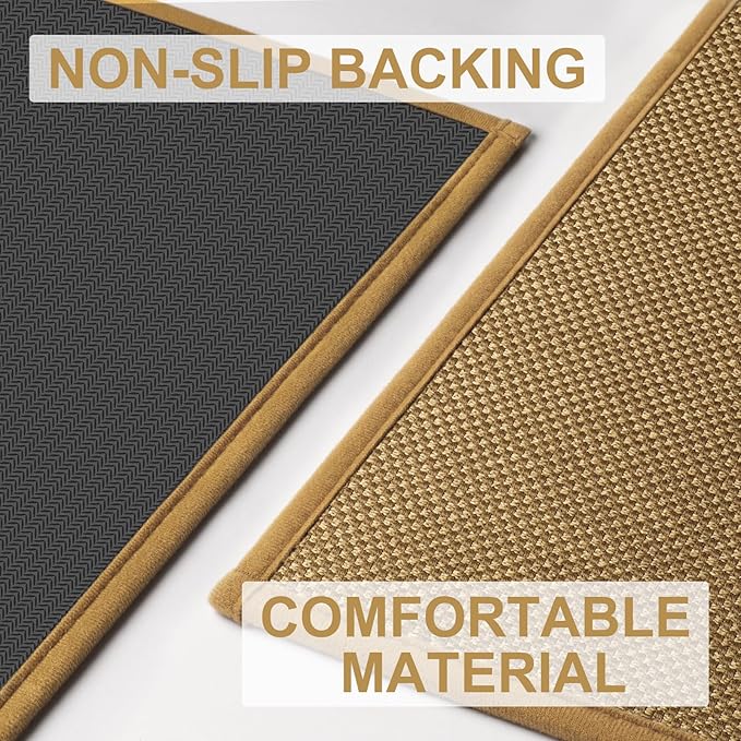 LEKEEPGO Door Mat 36"x59", Non Slip Door Mat Indoor Entrance, Rubber Backing Front Indoor Doormat Washable Absorbent Low-Profile Entryway Entry Resist Dirt Inside Door Mats, Light Brown
