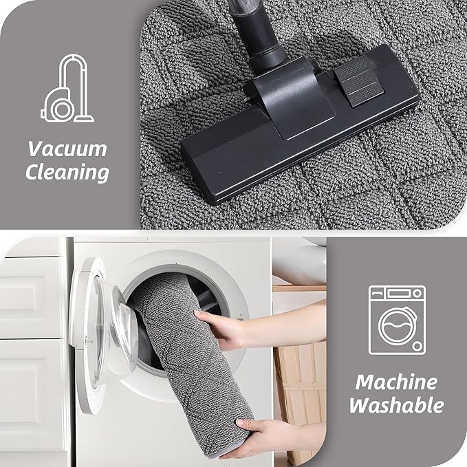 BEQHAUSE Dirt Trapper Door Mat 20" x 32", Non-Slip Washable Doormats Welcome Mat, Dirt Resistant and Absorbent Entrance Mat, Low Profile Floor Mats for Front Back Door, Entryway, Grey
