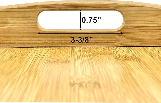 Bam & Boo Natural Bamboo Serving Tray Extra Large Rectangular with Handles for Food, Drinks, Storage, Decor, Vanity, Breakfast, Parties, Weddings, Picnics(23.6” x 15” x 2.35”, Natural)