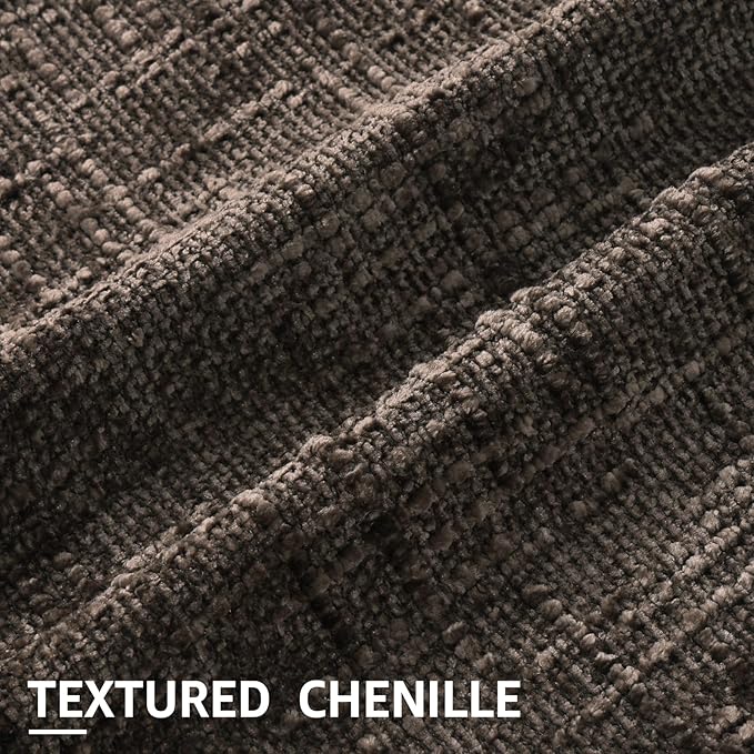 decorUhome Spring Dark Brown Chenille Euro Sham Throw Pillow Covers 26x26 Set of 2 Textured Slubby Couch Pillow Covers Farmhouse Accent Modern Neutral Decorative Pillow Cases for Bed Sofa Living Room
