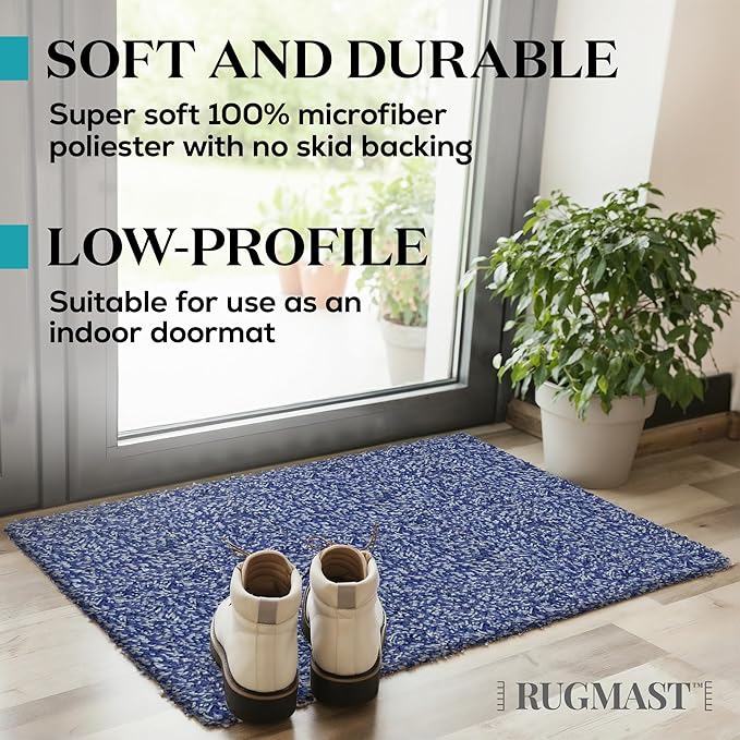 RugMast Premium Microfiber Indoor Door Mat – 32"x48" Washable Entry Mat, Non-Slip, Waterproof Backing, Super Absorbent, Low Profile Entryway Doormat for Indoor Entrance