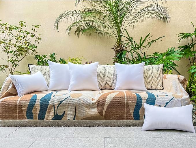 DDPSNSSJ 22x22 Outdoor Pillows,Pack of 2 Water Resistant Waterproof Large Pillow Inserts Decorative Stuffer for Sofa Patio Balcony Garden
