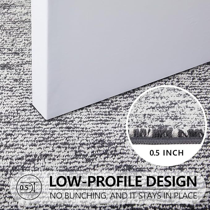 REFETONE Doormat, 32'x40', Indoor Absorbent Non Slip Dark Grey Doormat, Resist Dirt, Machine Washable, Low-Profile Entry Rug for High-Traffic Areas, Housewarming Gift