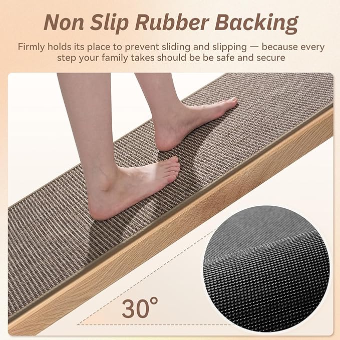 PADOOR Kitchen Rug Sets Non Slip, Washable Kitchen-Mats for Floor Absorbent Runner Rug for Kitchen, Kitchen Floor Mat for Hallway Laundry 17"x30"+17"x47" Brown