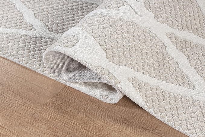 Modern Indoor Rug Diamond 4x6 Area Rugs for Living Room Luxury Kitchen Bedroom Durable Soft Geometric Durable Low and High Pile Stain Resistant Non Shedding Area Carpet 4x6