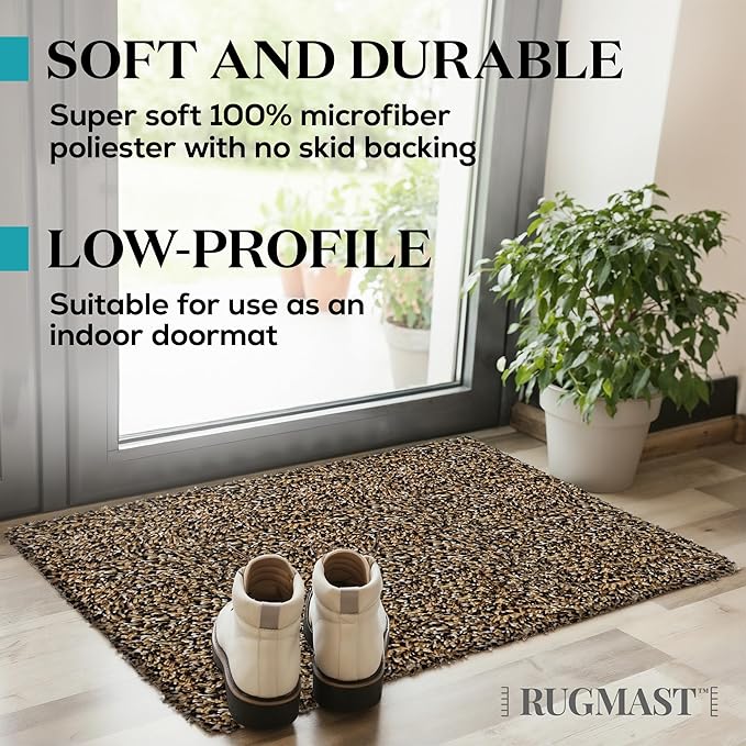 RugMast Premium Microfiber Indoor Door Mat – 36"x60" Washable Entry Mat, Non-Slip, Waterproof Backing, Super Absorbent, Low Profile Entryway Doormat for Indoor Entrance