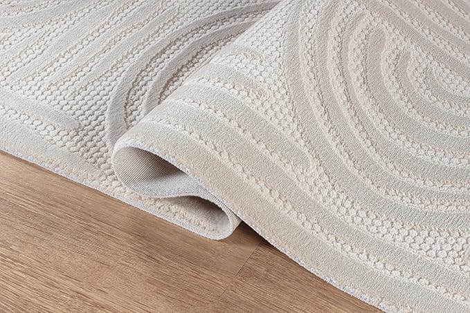 Modern Indoor Rug Orbit 4x6 Area Rugs for Living Room Luxury Kitchen Bedroom Durable Soft Geometric Durable Low and High Pile Stain Resistant Non Shedding Area Carpet 4x6