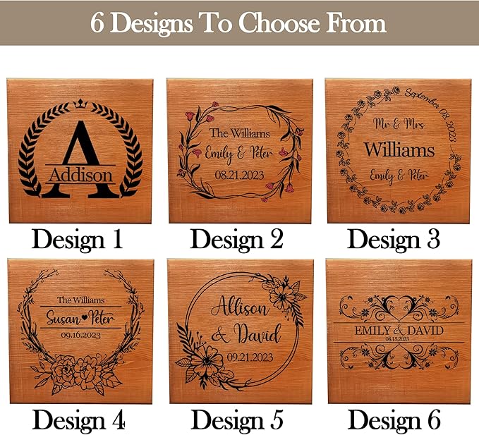 Personalized Wedding Keepsake Box Custom Name Date, Wooden Memory Box Wedding Gift Box for Couples Newlyweds - Customized Gifts for Bridal Shower Anniversary Engagement Christmas
