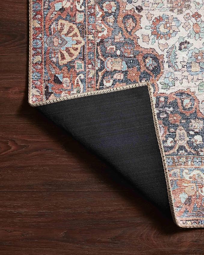 Loloi Wynter Collection WYN-01 Red/Multi 2'-6" x 7'-6" Runner Rug, .13" Thick, Area Rug, Soft, Durable, Printed, Vintage Inspired, Low Pile, Non-Shedding, Easy Clean, Living Room Rug