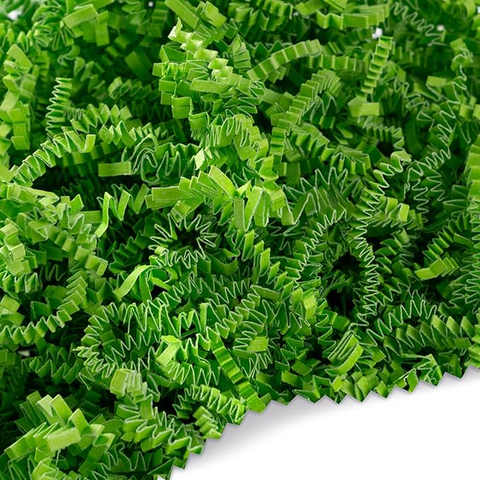 FRILLZ Crinkle Cut Paper Shred Filler for Baskets, Gifts, Packing and Protecting your Birthday, Weddings, Anniversary, Easter, and other gifts (2 pound, Lime Green)