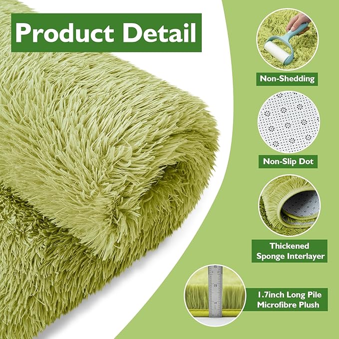 yulidayang Fluffy Round Area Rugs for Bedroom,4'X4'Shag Circle Area Rugs for Living Room,Non Slip Fuzzy Plush Rug for Kids Room Boys Girls Room and Dorm Home Decor Rug