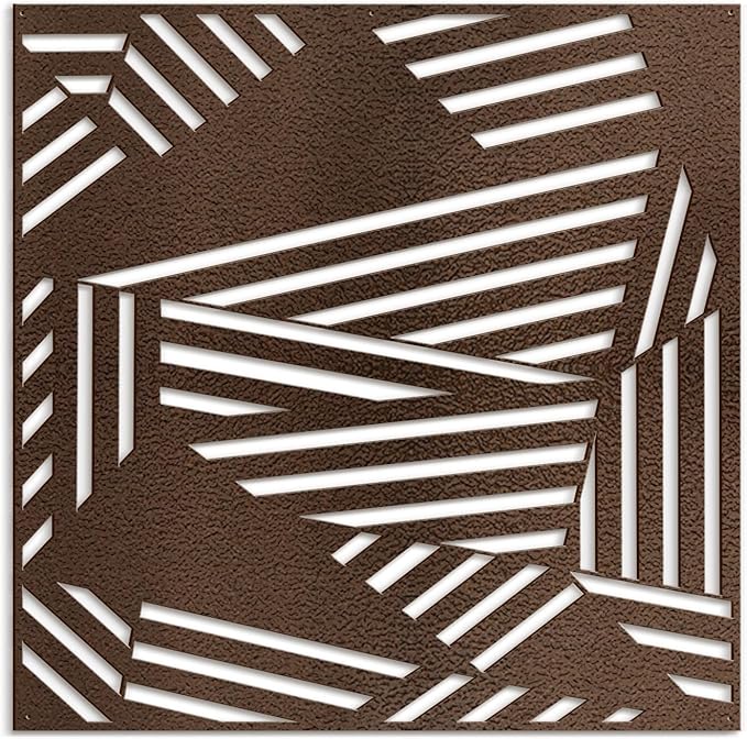 SIGNLEADER Metal Wall Decor Abstract Geometric Minimalist Modern Luxury Wall Sculpture Hangings 3D Statue Home Decoration for Living Room, Bedroom, Bathroom, Kitchen, Fireplace, Office - 18" Bronze