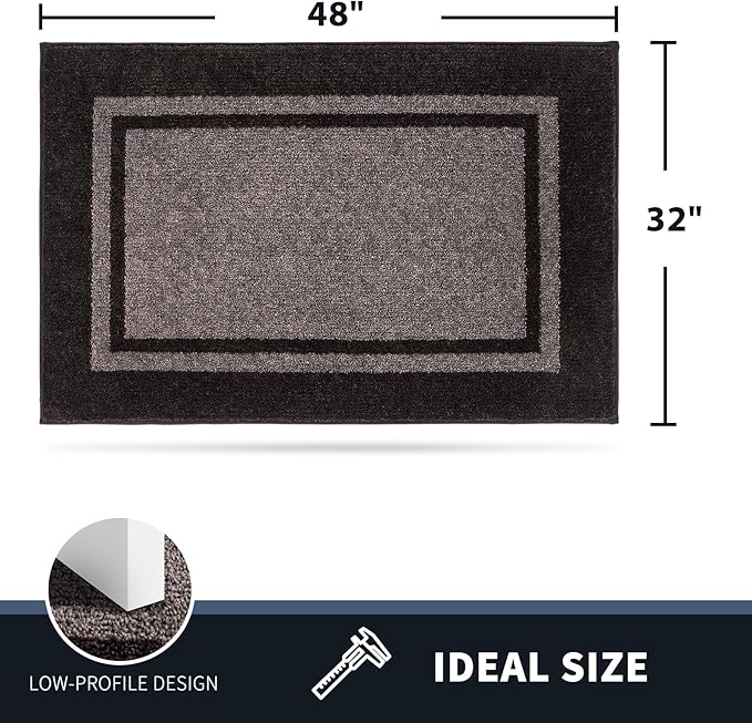 PURRUGS Dirt Trapping Door Mat 32" x 48", Non-Slip Machine Washable Entryway Rug, Entrance Mat, Indoor Front Door Mat, Super Absorbent Entry Rug for Muddy Shoes & Paws, Grayish Brown & Coffee