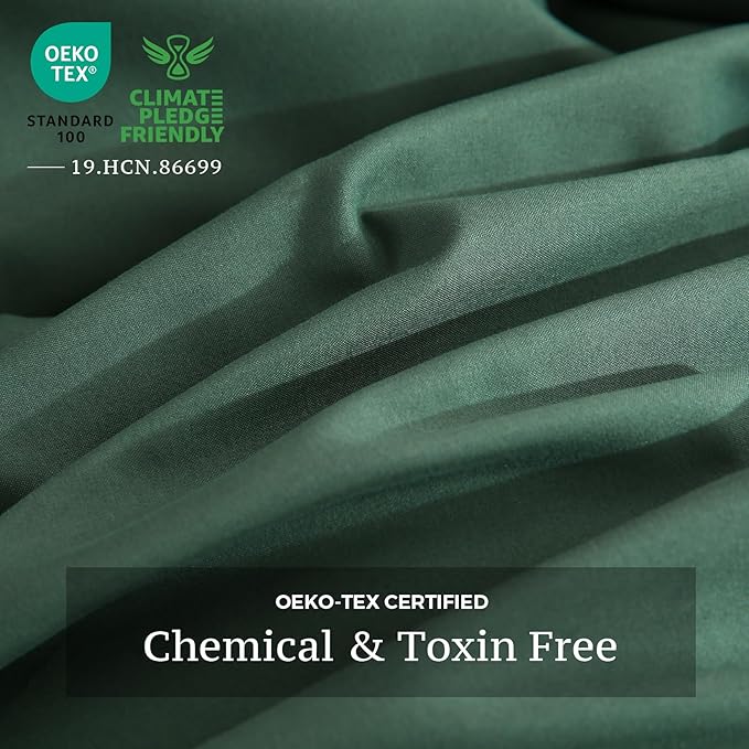JSD Hunter Green Duvet Cover Set Full Size, 3 Piece Duvet Cover with Pillow Shams, Soft Brushed Microfiber Zipper Closure, Comforter Not Included