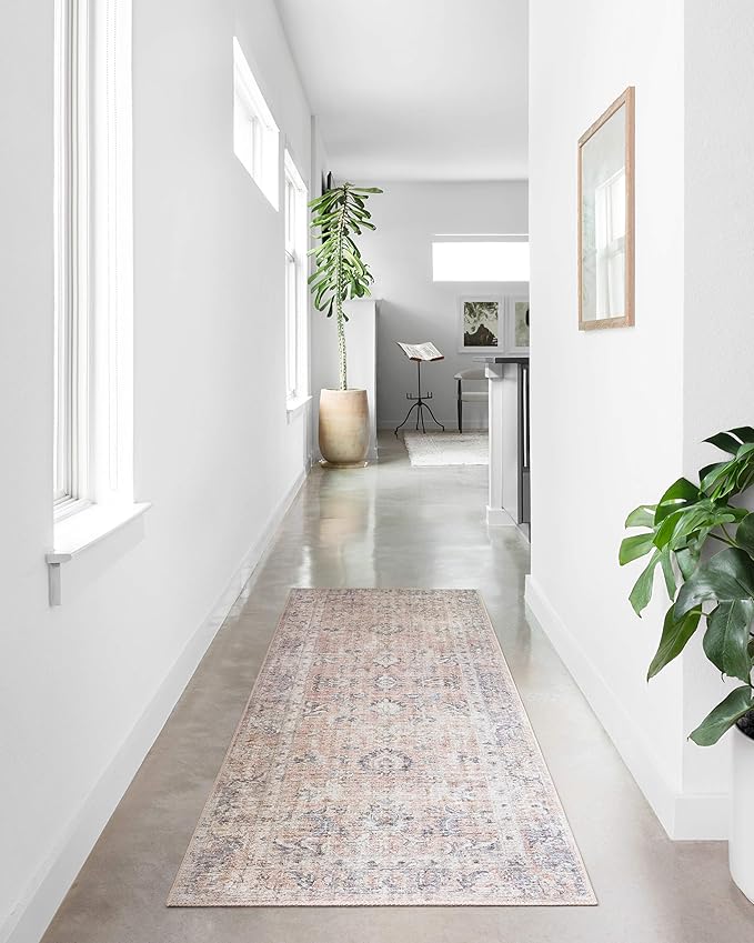 Loloi Skye Collection SKY-01 Blush/Grey 2'-6" x 10'-0" Runner Rug