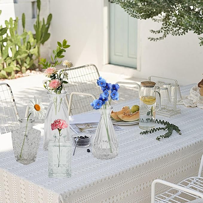 40PCS Clear Glass Bud Vases Set,Small Flower Arrangement Vase,Vintage Crystal Glass Design,Wedding,Party Decoration,Home Flower Arrangement (40)