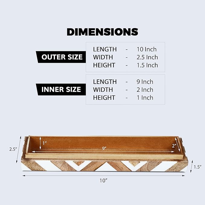 Handicrafts Home Large Decorative Storage Box 12x6– Coffee Table Organizer Box, Modern Home Décor Accent, Keepsake Memory Box, Jewelry Storage Box, Boho Decorative Box with Lid for Shelf, Mantle Decor
