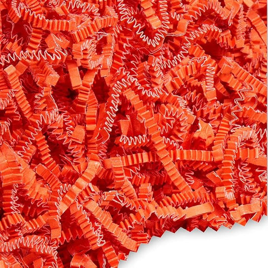FRILLZ Crinkle Cut Paper Shred Filler for Baskets, Gifts, Packing and Protecting your Halloween, Fall Festival, Birthday and other events (2 pound, Orange)