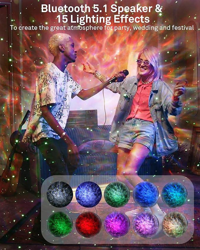AIRIVO Star Projector, Galaxy Projector Night Light Bluetooth Speaker with Timer,Remote,White Noise, Posture Adjust,Room Bedroom Decor,Birthday Christmas Gifts for Kids Adults