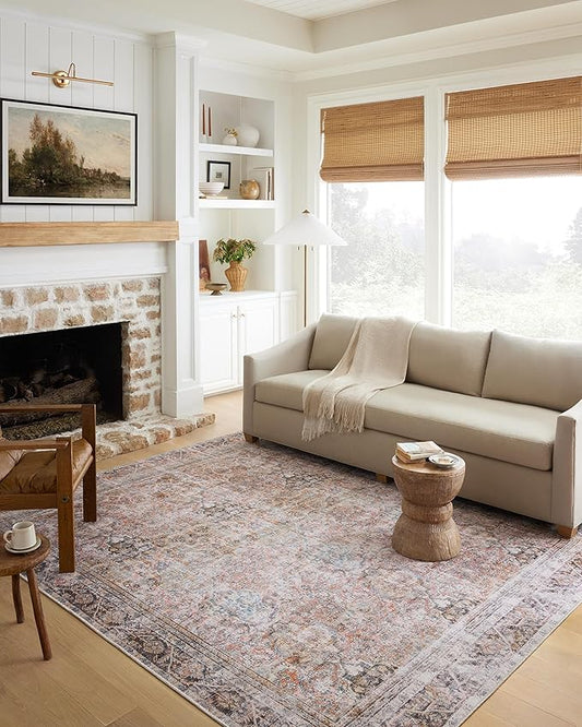 Loloi Adrian Collection ADR-05 Sunset/Charcoal 5'-0" x 7'-6", .19" Thick Area Rug