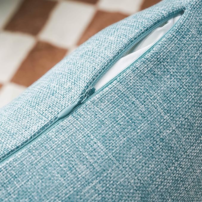 Home Brilliant Teal Throw Pillow Covers Rectangular 12x20 Pillow Cover Linen Decorative Bed Pillows Cases for Couch Sofa, 12 x 20 inch (30x50 cm), Set of 4, Teal