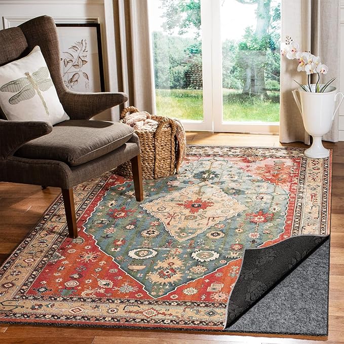 Waterproof Rug Pad, Thick 2x10 Ft Under Area Rug Carpet Pad, Non Slip Rug Pads for All Floors and Hardwood Floors Finishes, Keep Carpets in Place Soft and Prevent Rug from Wrinkling or Buckling