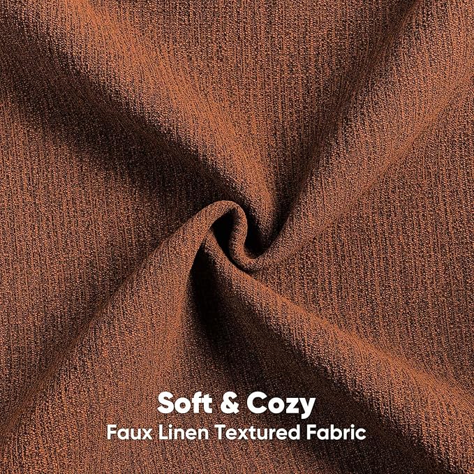 FUTEI Rust Chenille Decorative Throw Pillow Covers 26x26 Inch Set of 2,Soft Cozy Faux Linen Textured Euro Pillow Shams,Farmhouse Home Decor for Couch Living Room