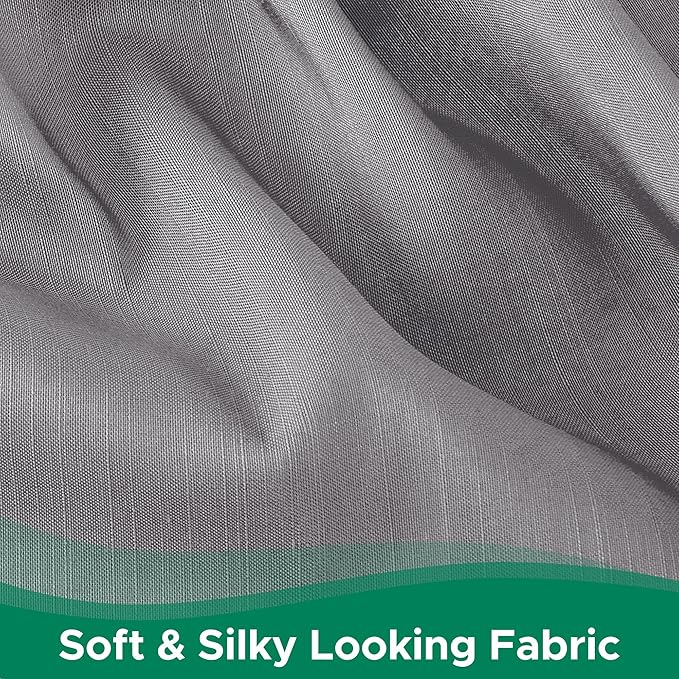 Biscaynebay Wrap Around Bed Skirts for Full & Full XL Beds Extra Short Drop of 9", Silver Grey Elastic Dust Ruffles Easy Fit Wrinkle and Fade Resistant Silky Luxurious Fabric Solid Machine Washable