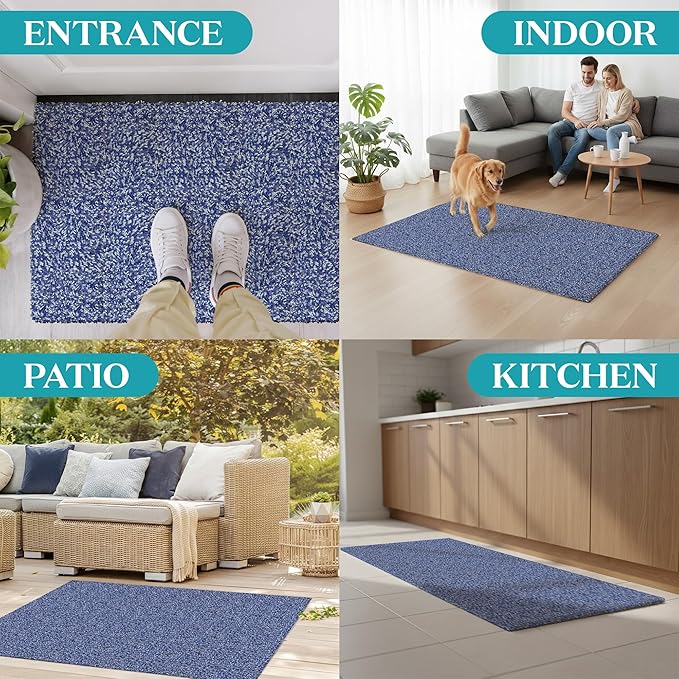 RugMast Premium Microfiber Indoor Door Mat – 36"x60" Washable Entry Mat, Non-Slip, Waterproof Backing, Super Absorbent, Low Profile Entryway Doormat for Indoor Entrance