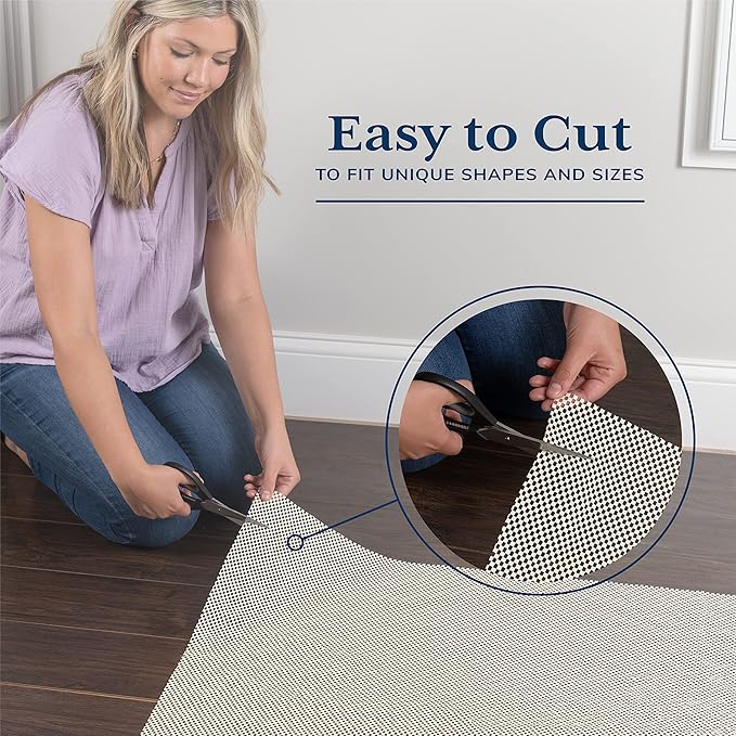 Veken 4x6 Ft Rug Pad Gripper for Hardwood Floors, Non Slip Rug Bedroom Pads for Area Rugs, Thick Rug Grippers for Tile Floors, Under Carpet Anti Skid Mat, Keep Your Rugs Safe and in Place
