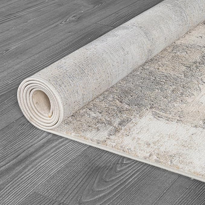 Beverly Rug Modern Abstract Entry Rug 2x3 Luxury Ultra Soft Vintage Indoor Area Rugs for Living Room Stain Resistant Non Shedding Indoor Carpet Alfombras para Salas Modernas (2 x 3 Gray)