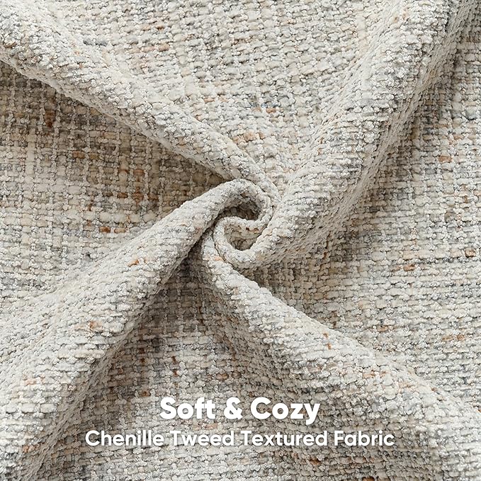 FUTEI Grey Decorative Throw Pillow Covers 20x20 Inch Set of 2,Soft Chenille Tweed Textured Cushion Case,Modern Home Decor for Couch Bed Living Room