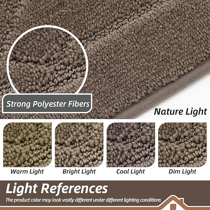 BEQHAUSE Dirt Trapper Door Mat 32" x 48", Doormat Non-Slip Entryway Rugs Washable, Dog Door Mat Stain Resistant and Absorbent Welcome Floor Mat for Front Back Door, Mud Wet Shoes & Paws, Light Brown