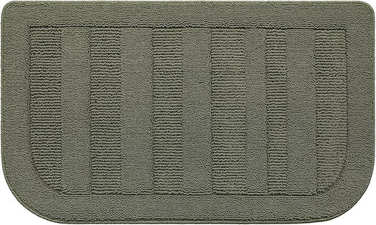BEQHAUSE 24x40 Inch Kitchen Rug Mat Durable Kitchen Rugs Non-Slip Washable Absorbent Kitchen Mats for Floor Dirt-Resistant Semicircular Kitchen Mat (Green)